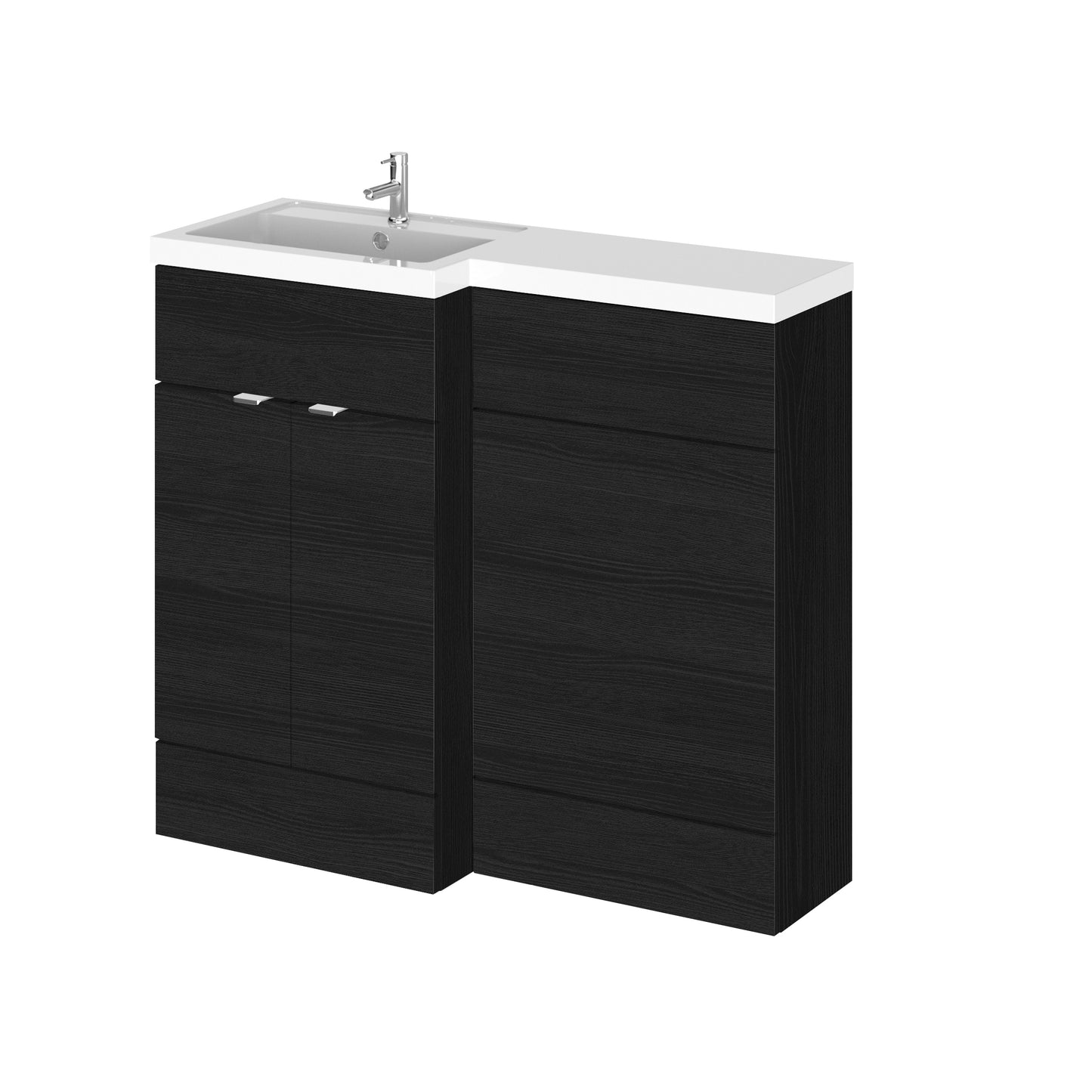 Hudson Reed Fusion Charcoal Black 1000mm Floor Standing 2 Door Vanity & WC