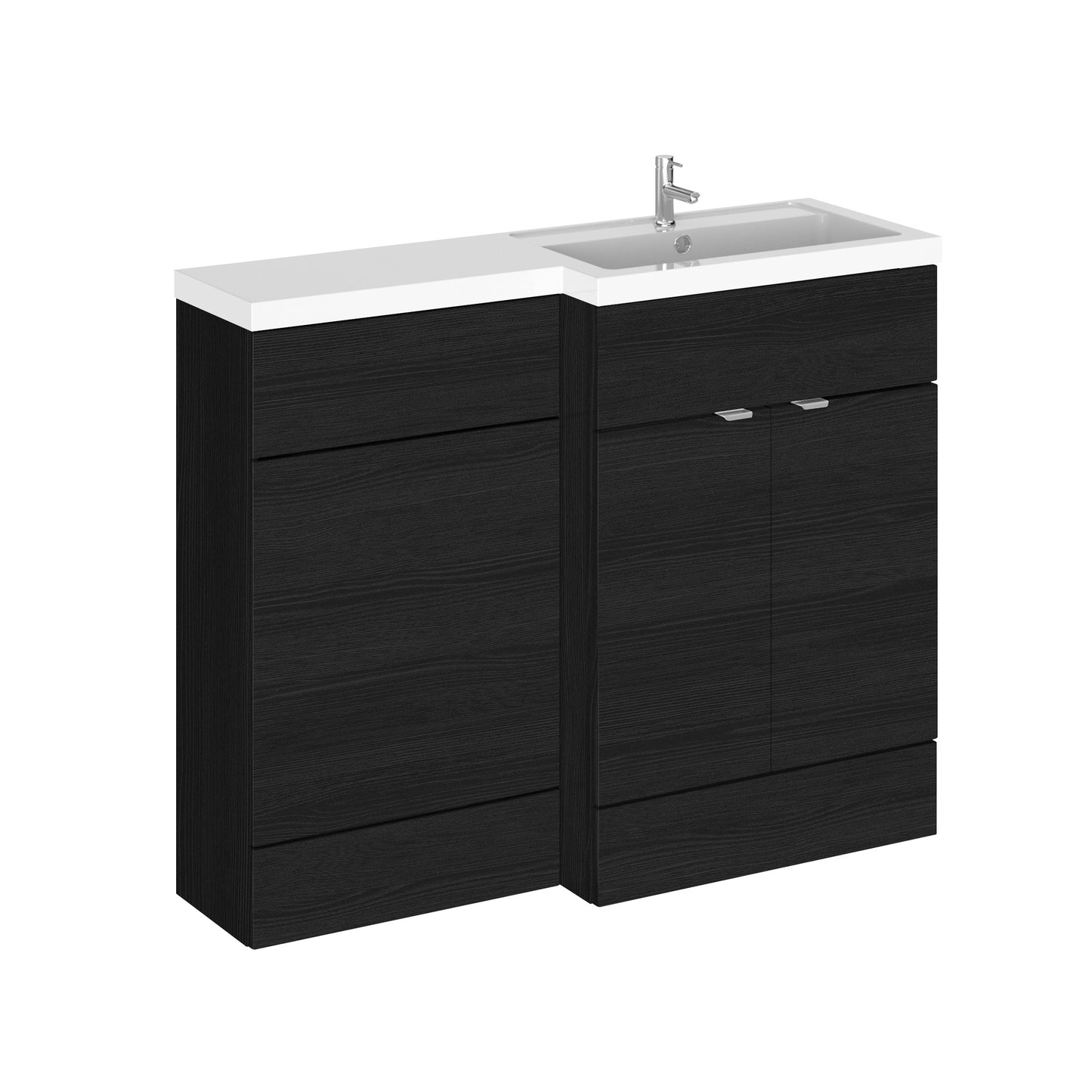 Hudson Reed Fusion Charcoal Black 1100mm Floor Standing 2 Door Vanity & WC