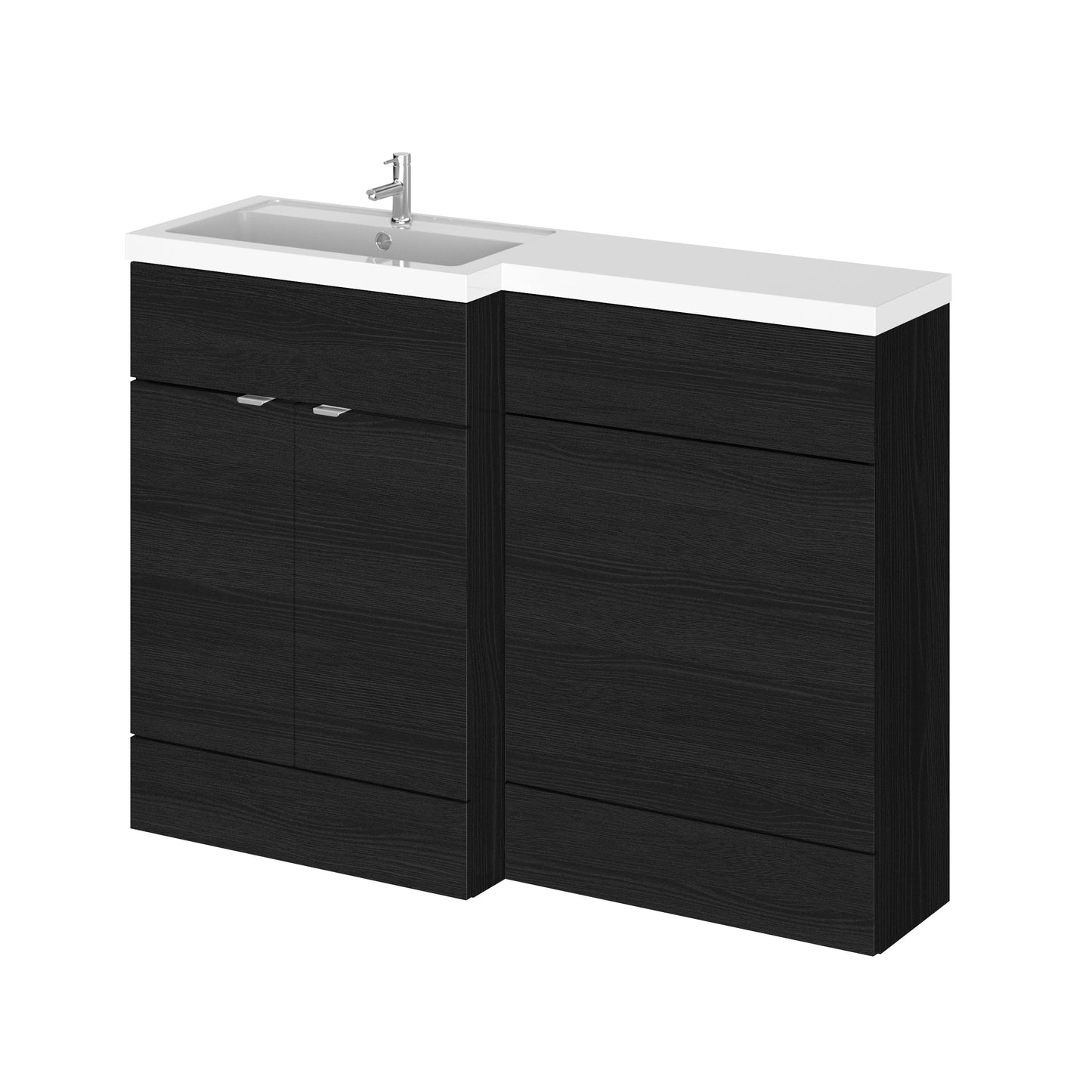 Hudson Reed Fusion Charcoal Black 1200mm Floor Standing 2 Door Vanity & WC