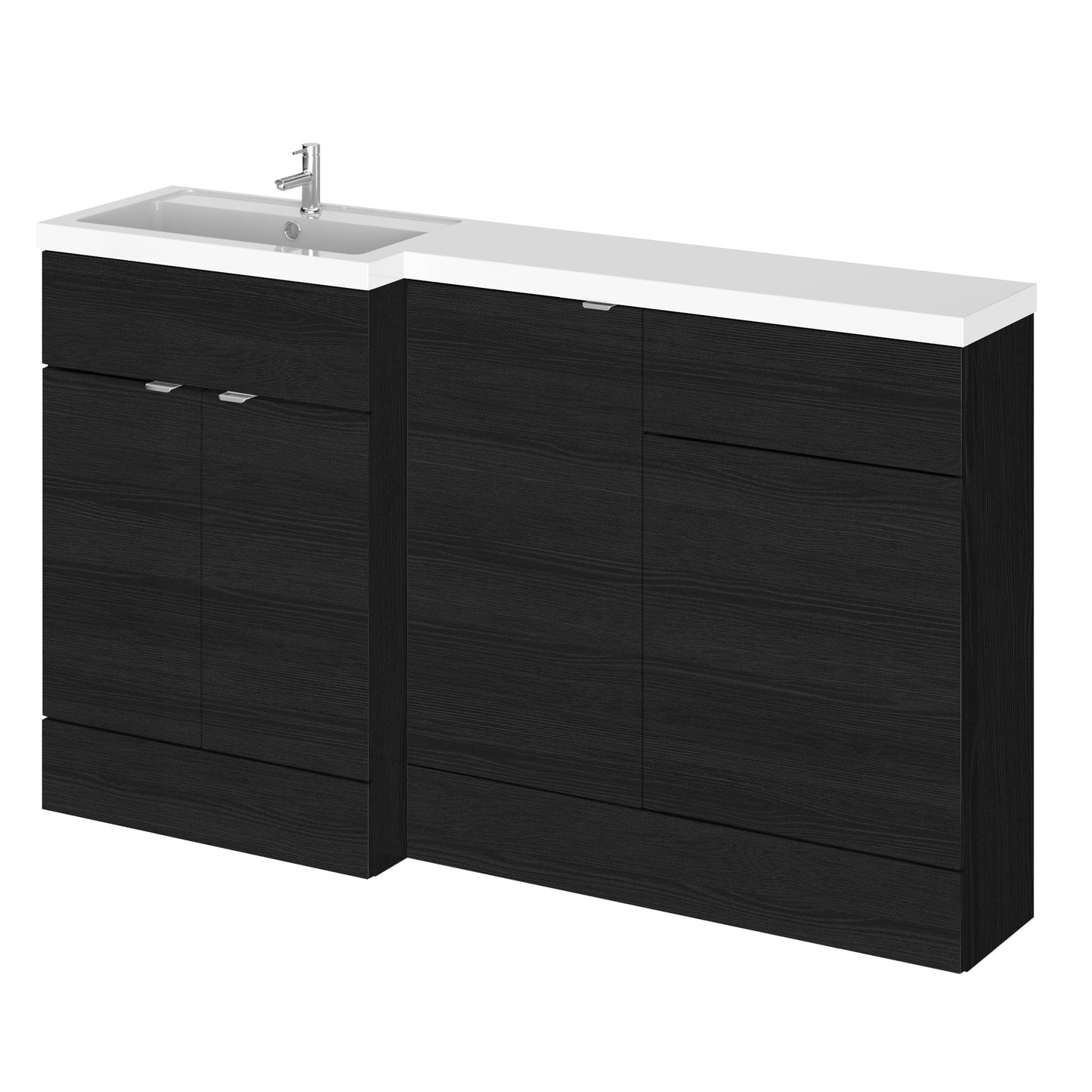 Hudson Reed Fusion Charcoal Black 1500mm Floor Standing 2 Door Vanity & WC