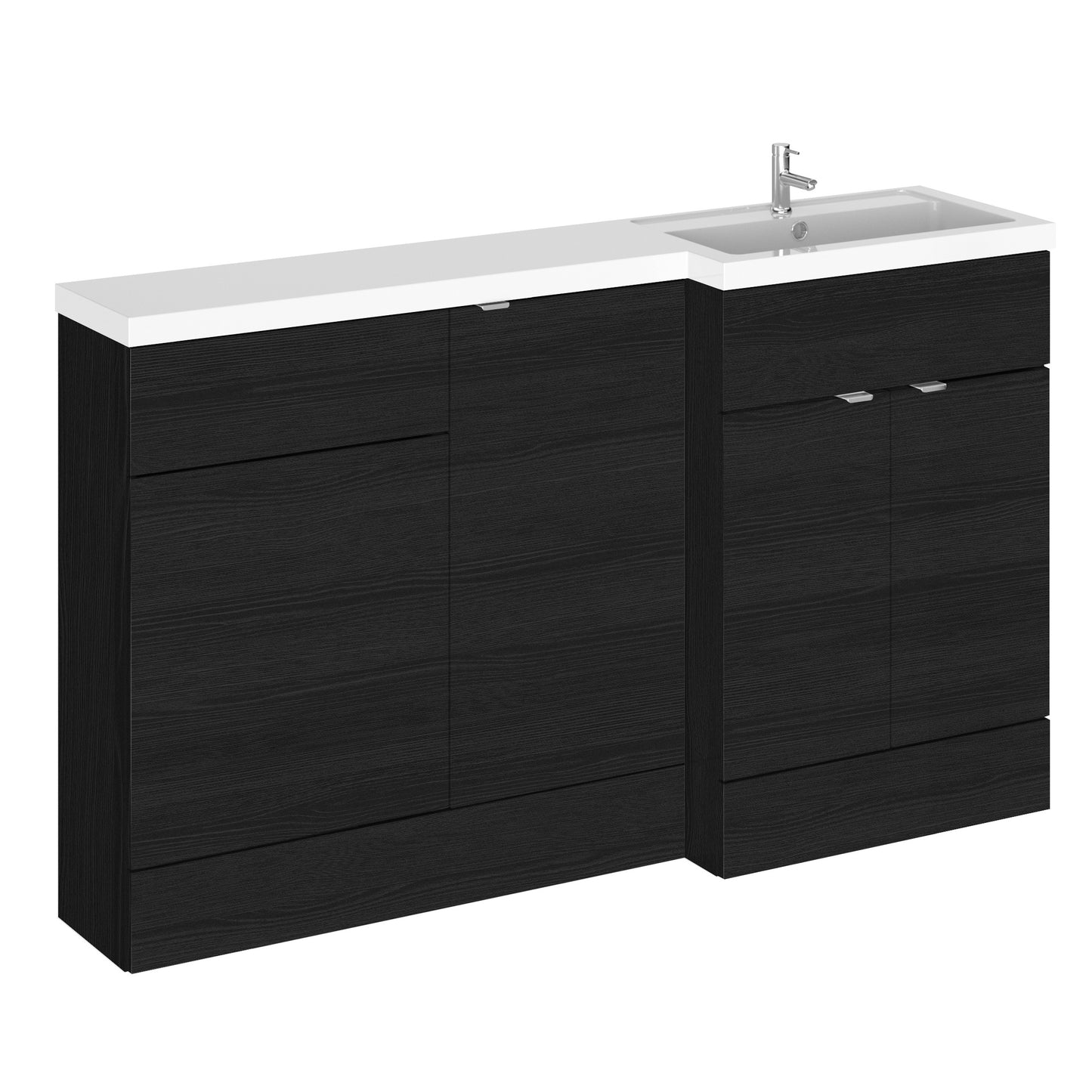 Hudson Reed Fusion Charcoal Black 1500mm Floor Standing 2 Door Vanity & WC