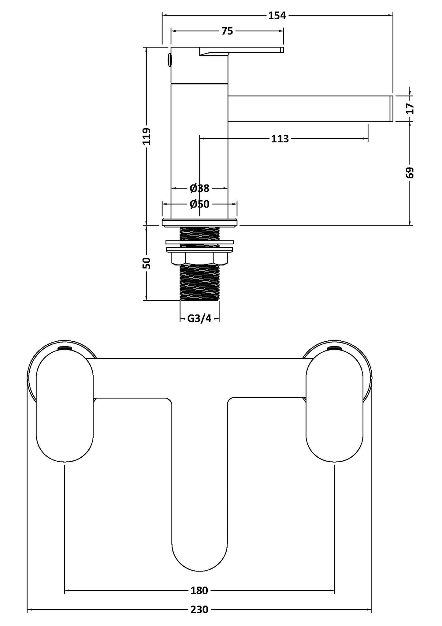 Halstatt Bath Filler in Multiple Finishes