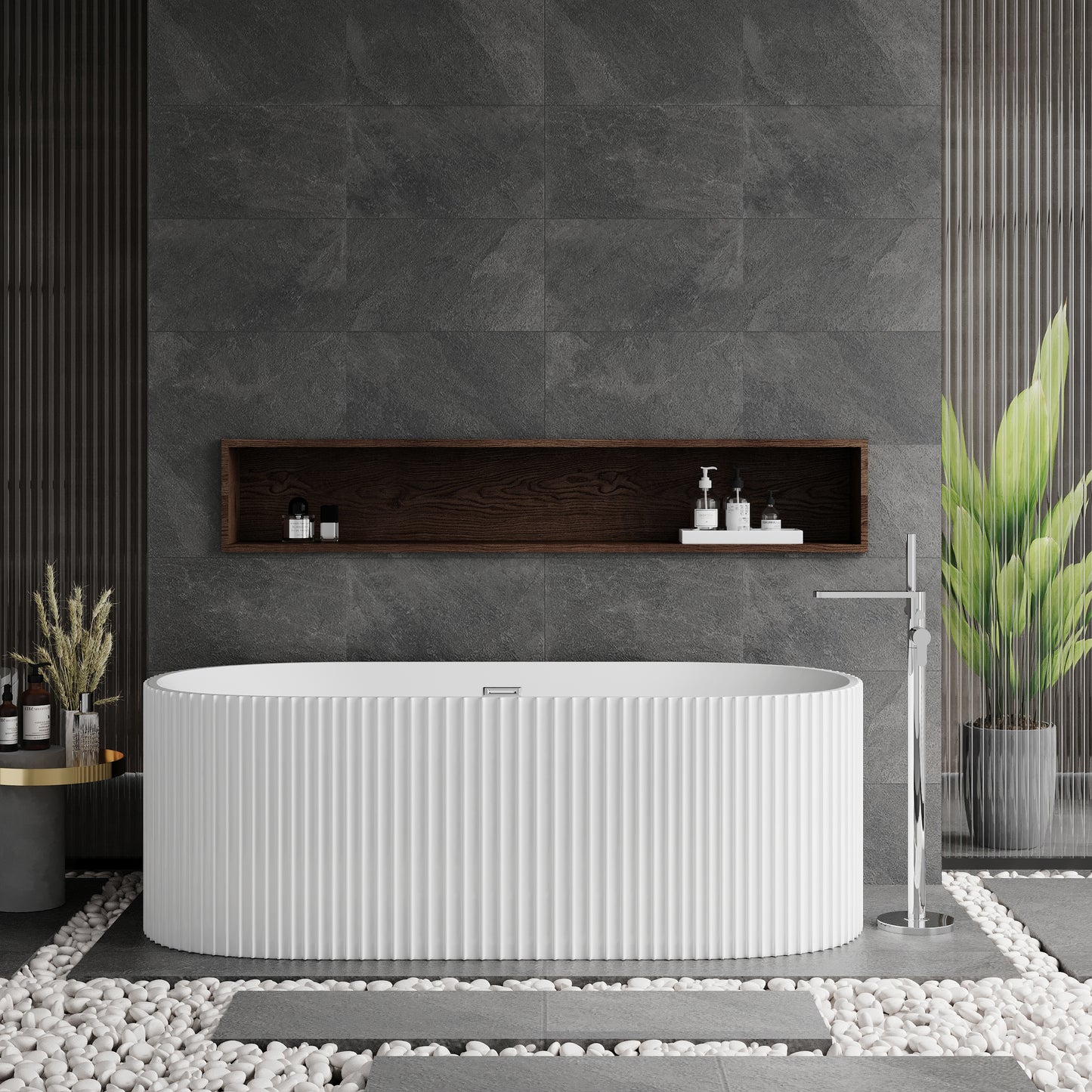 Nuie Fluted Oval Freestanding Bath