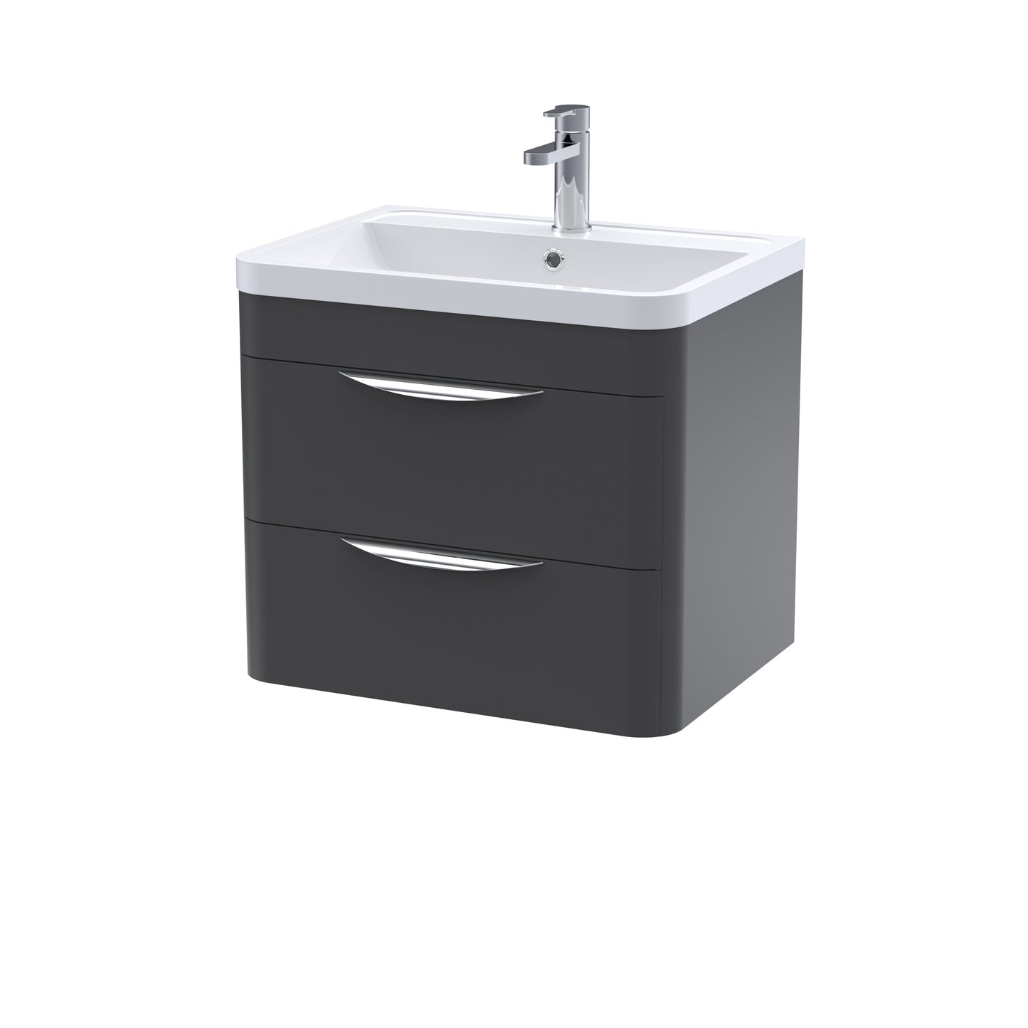 Nuie Parade 600mm Wall Hung Unit and Ceramic Basin in Multiple Finishes