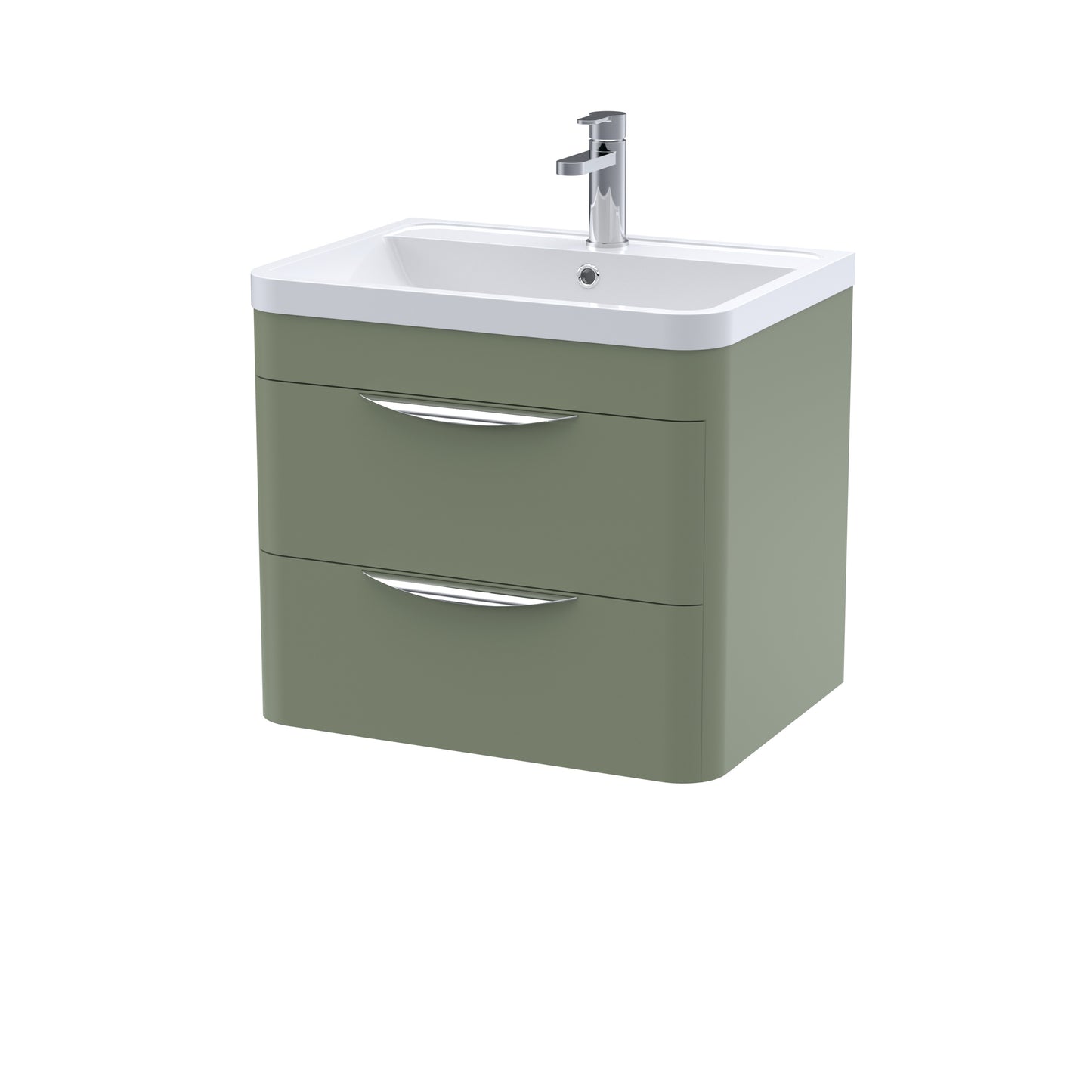 Nuie Parade 600mm Wall Hung Unit and Ceramic Basin in Multiple Finishes