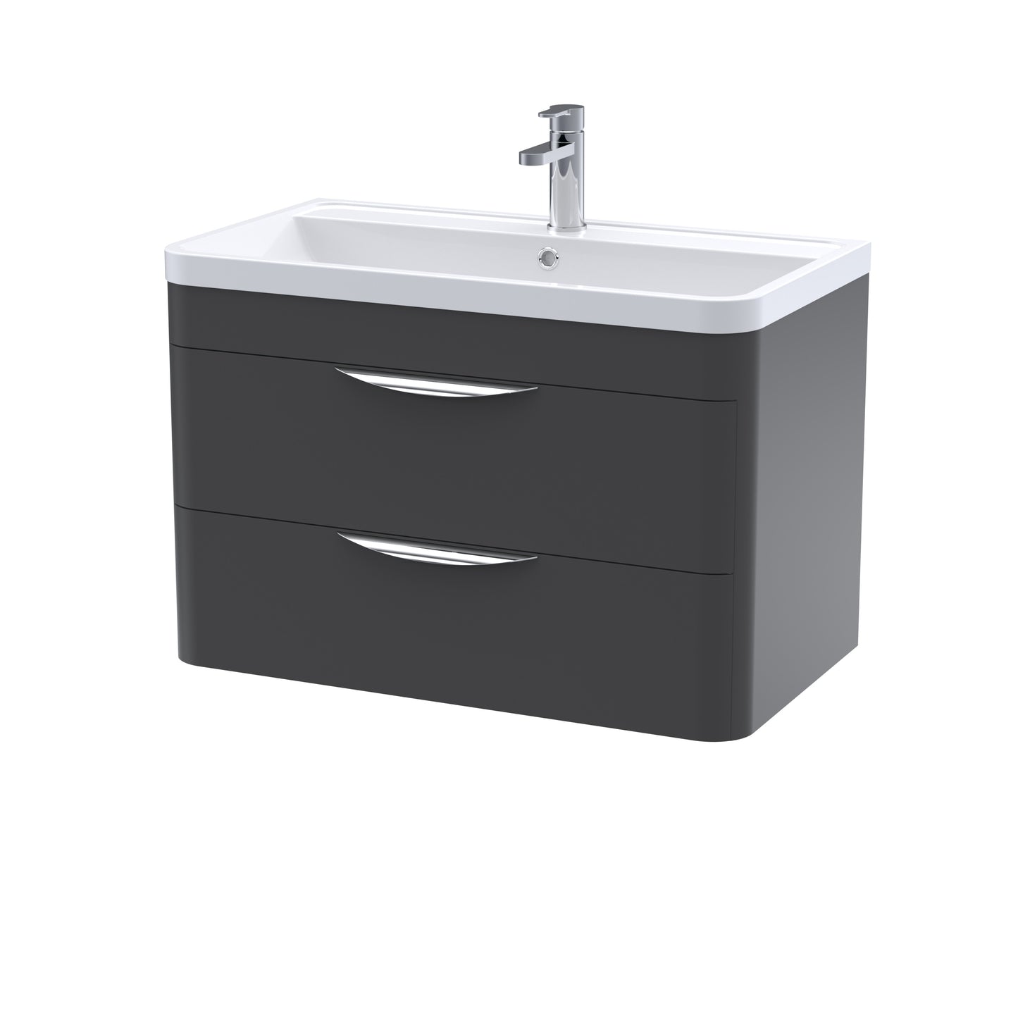 Nuie Parade 800mm Wall Hung Unit and Ceramic Basin in Multiple Finishes