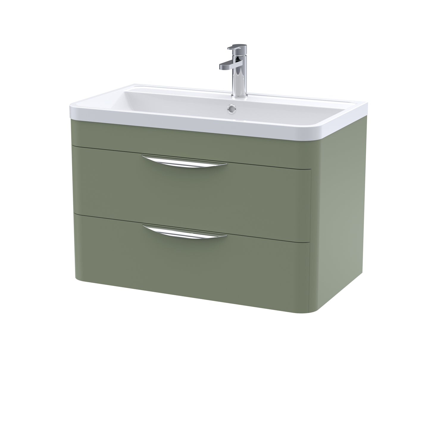 Nuie Parade 800mm Wall Hung Unit and Ceramic Basin in Multiple Finishes