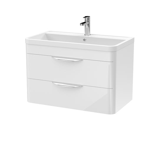 Nuie Parade 800mm Wall Hung Unit and Ceramic Basin in Multiple Finishes