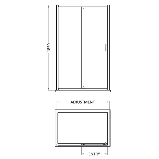 Rene 1200mm Profile Sliding Door Matt Black