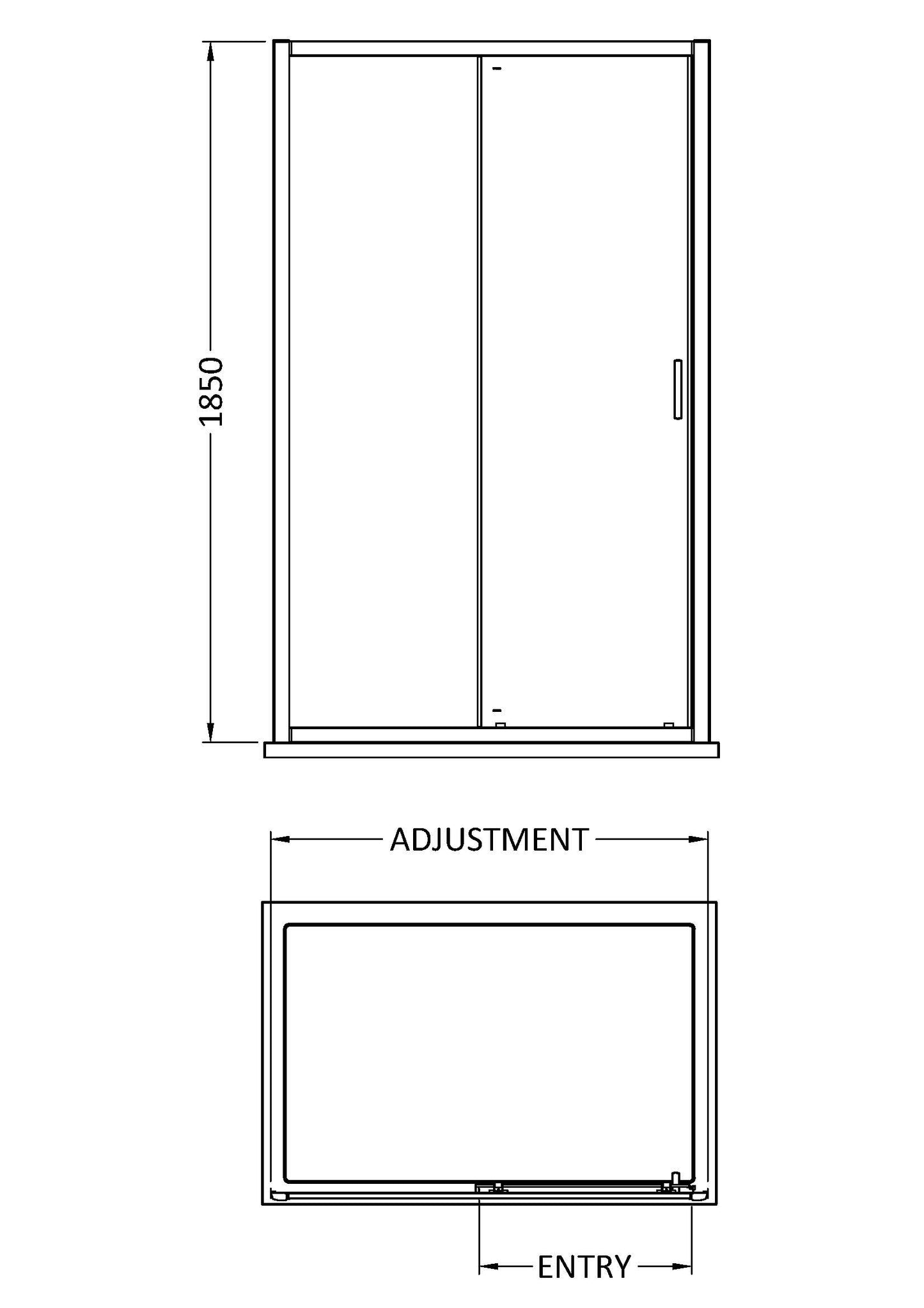 Rene 1400mm Profile Sliding Door Matt Black