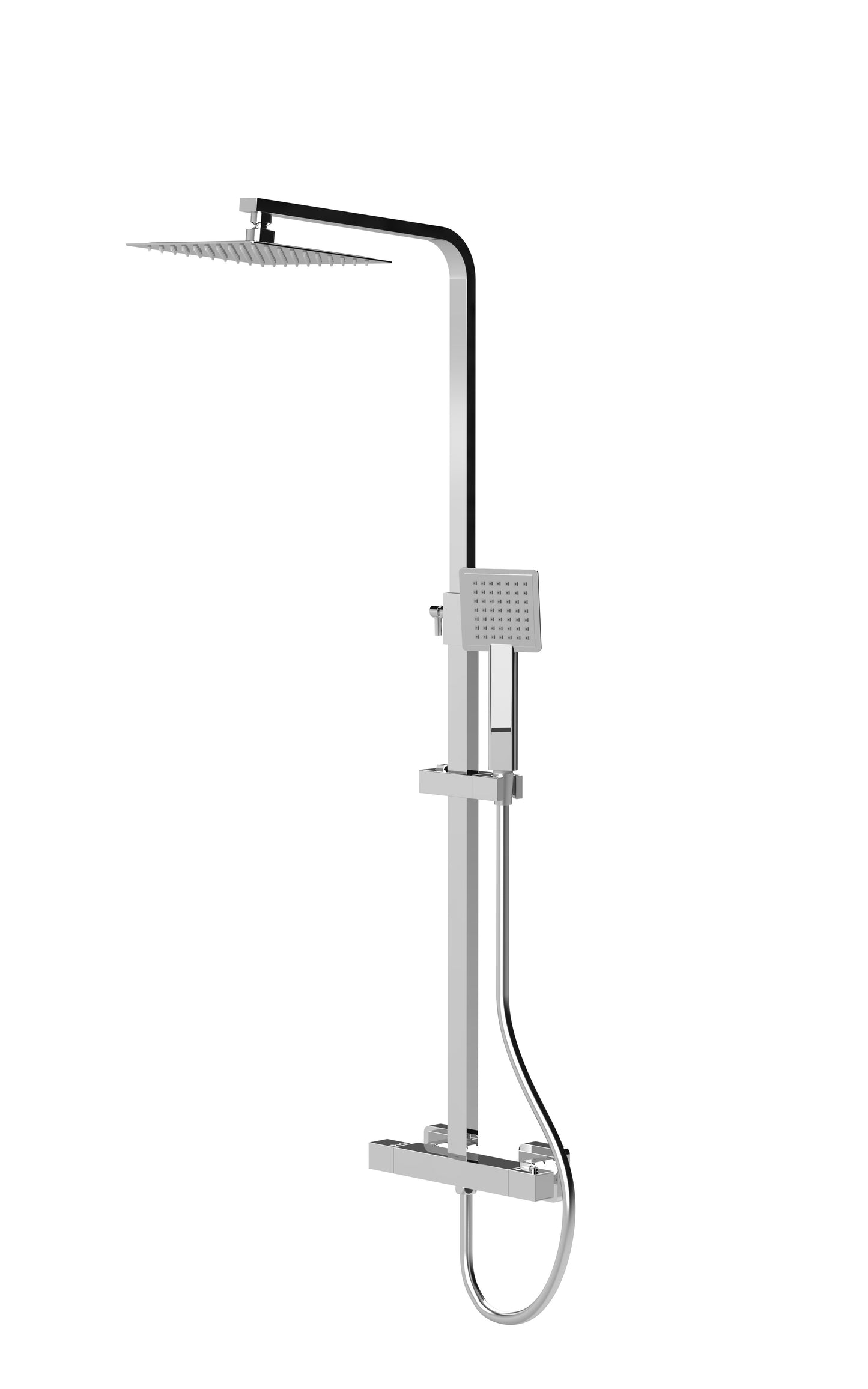 Nuie Square Thermostatic Bar Shower in Multiple Finishes