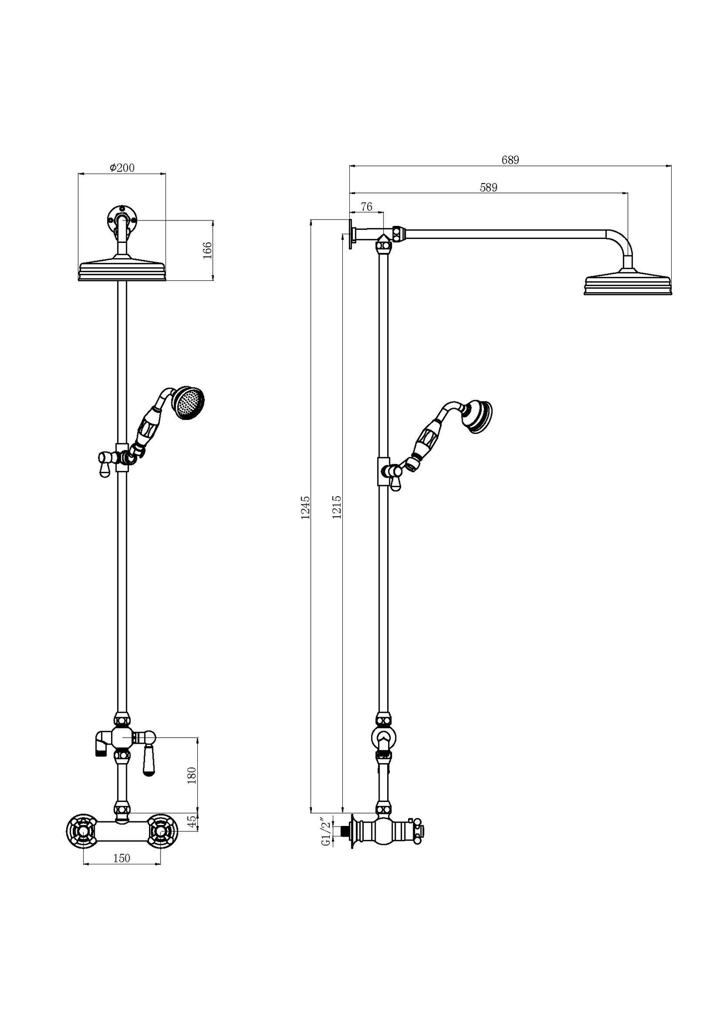 Hudson Reed Traditional Thermostatic Shower Valve & Kit in Multiple Finishes