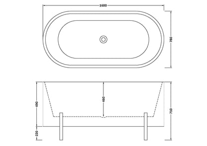 Nuie Elevated Freestanding Bath & Stand