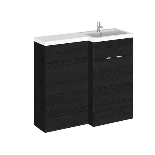 Hudson Reed Fusion Charcoal Black 1000mm Floor Standing 2 Door Vanity & WC