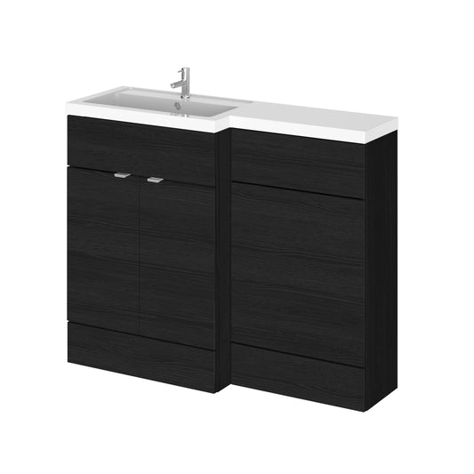 Hudson Reed Fusion Charcoal Black 1100mm Floor Standing 2 Door Vanity & WC