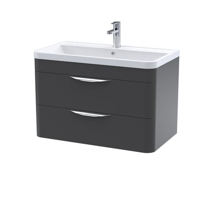 Nuie Parade 800mm Wall Hung Unit and Ceramic Basin in Multiple Finishes