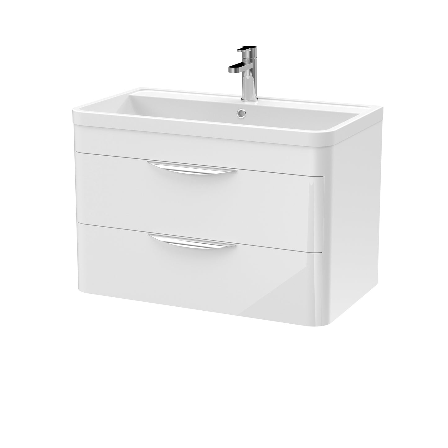 Nuie Parade 800mm Wall Hung Unit and Ceramic Basin in Multiple Finishes