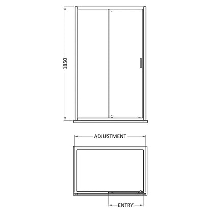 Rene 1200mm Profile Sliding Door Matt Black
