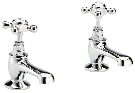 Hudson Reed White Topaz Traditional Basin Taps with Crosshead Handle