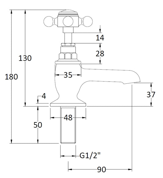 Hudson Reed White Topaz Traditional Basin Taps with Crosshead Handle