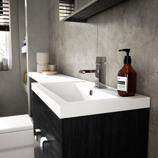 Hudson Reed Fusion Charcoal Black 1500mm Floor Standing 2 Door Vanity & WC
